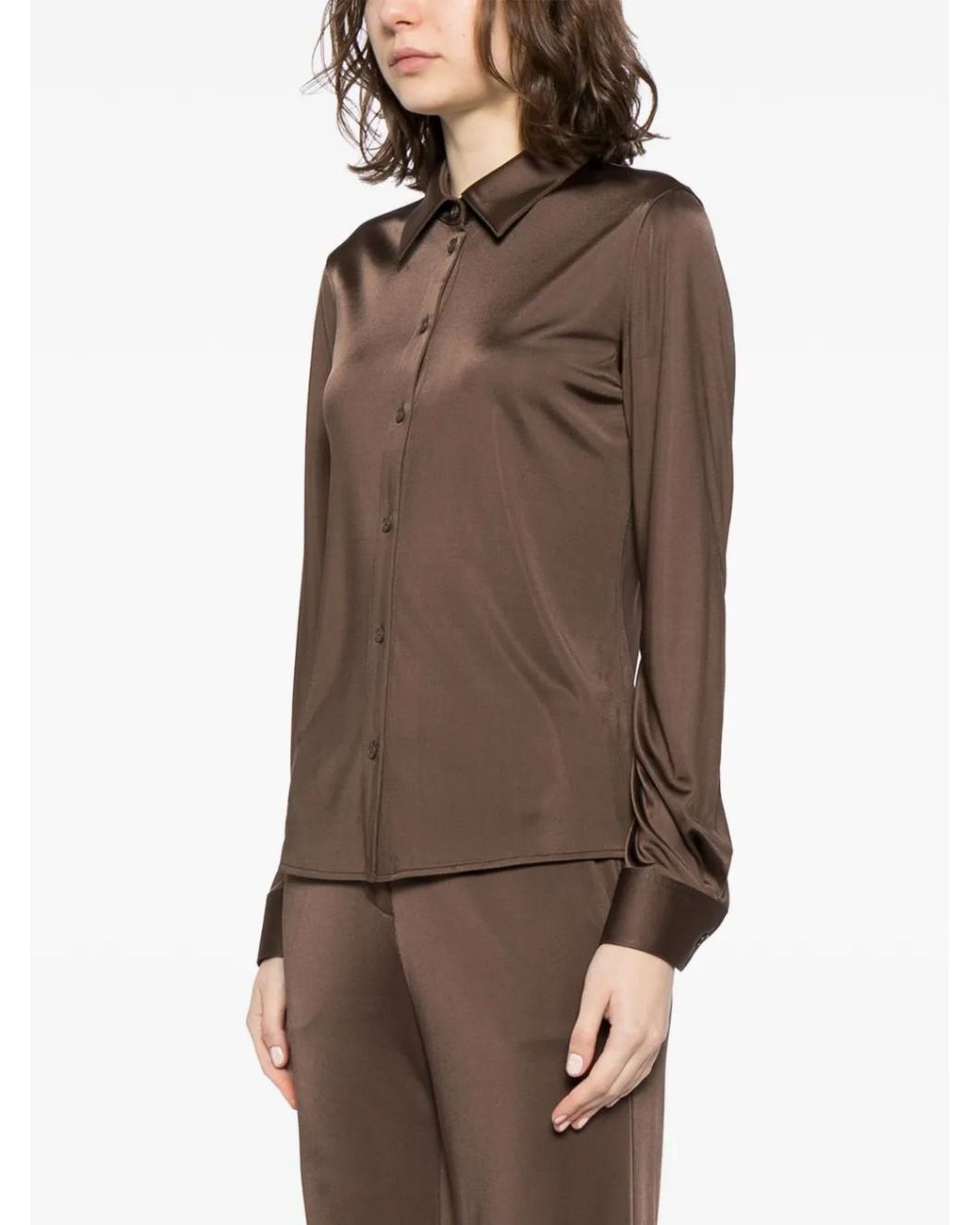 Helmut Lang Brown Button-Up Shirt
