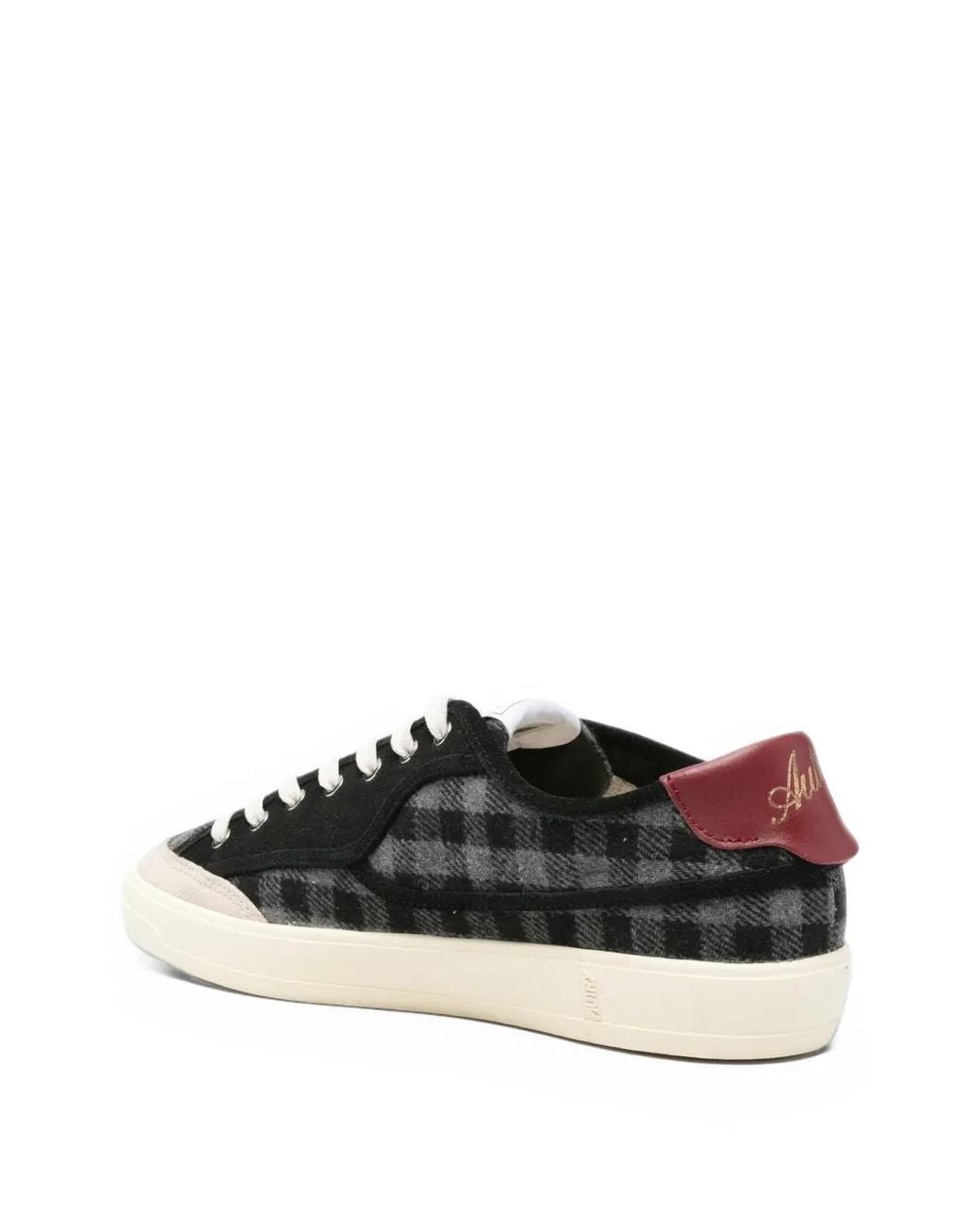 Autry White Windscape Check-Pattern Leather Sneakers for men