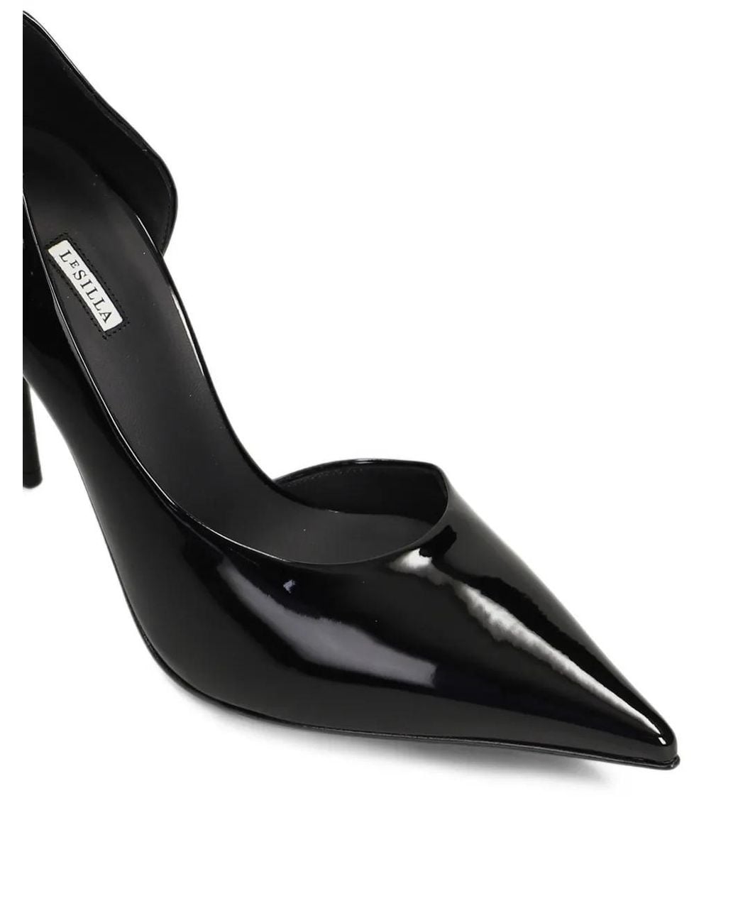 Le Silla Black Futura Patent-Finish D'Orsay Pumps