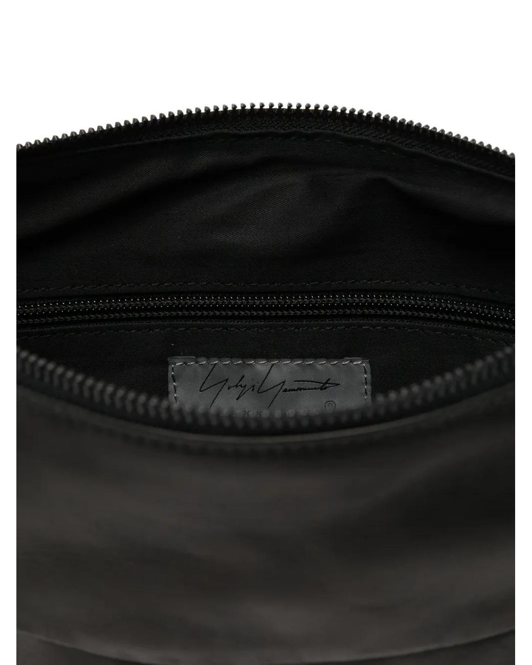 Yohji Yamamoto Black Half-Moon Messenger Bag for men