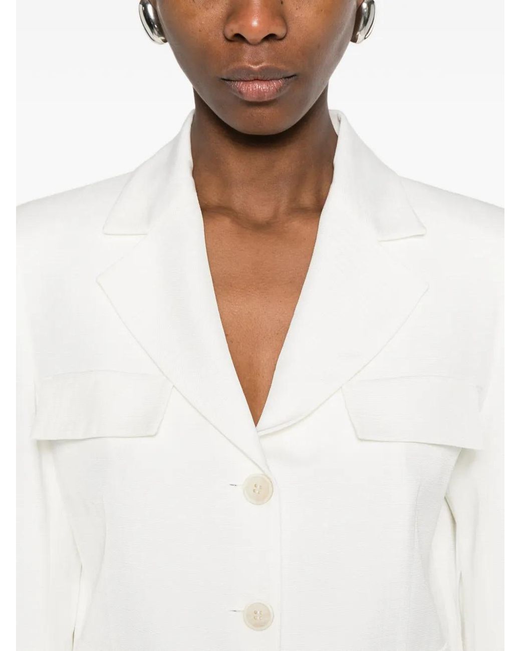 P.A.R.O.S.H. White Patch-Pocket Jacket