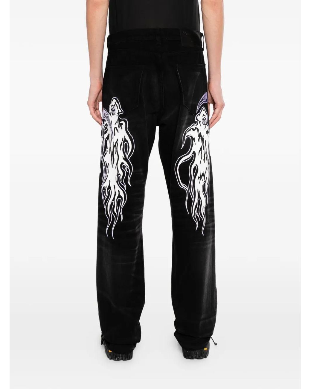 Warren Lotas Black Faded-Effect Jeans for men