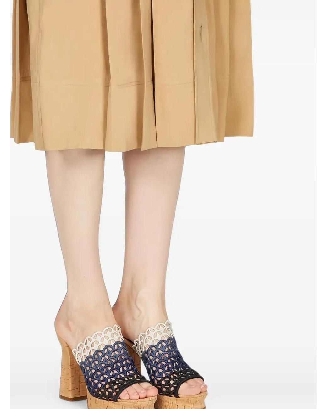 Ferragamo Blue Saja Cut-Out Sandals