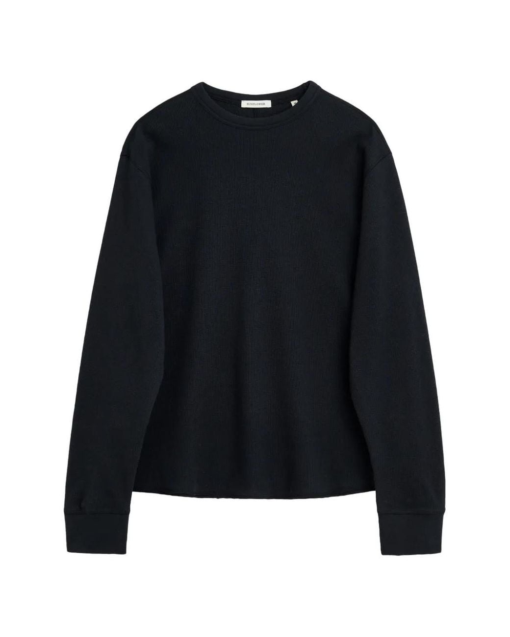 sunflower Black Waffle-Knit Long-Sleeve Sweater for men