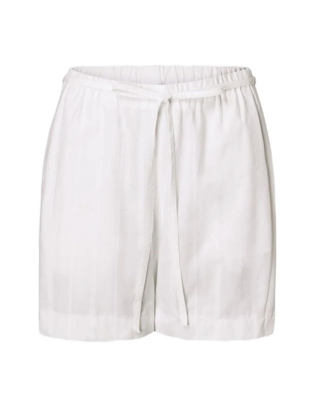 Loulou de Saison White Tito Striped Bouclé Shorts