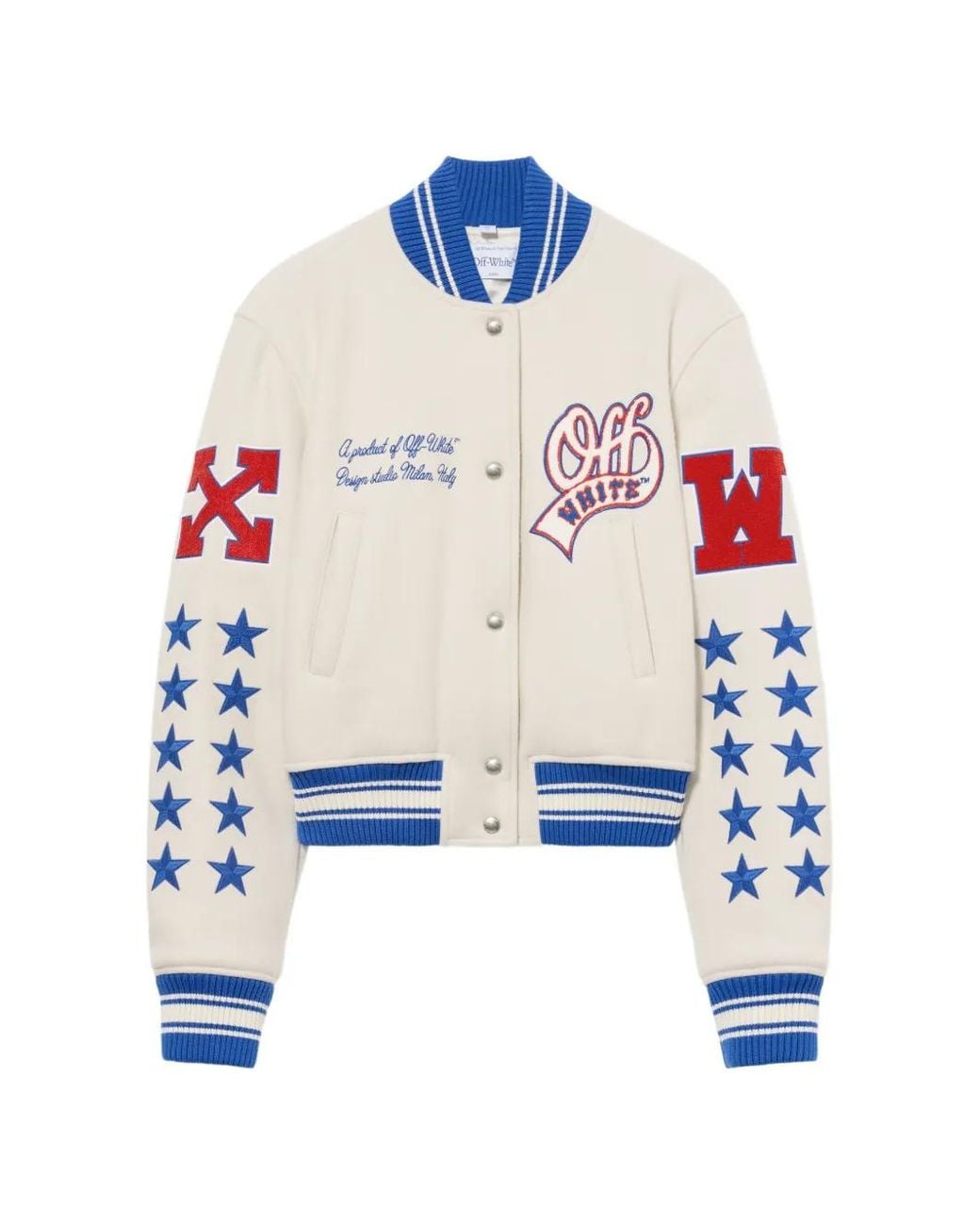 Off-White c/o Virgil Abloh Blue Veste Bomber À Patch Logo