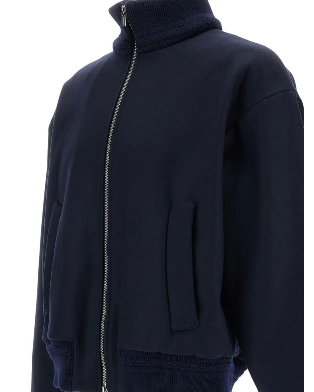 Barena Blue Zip-Up High-Neck Jacket for men