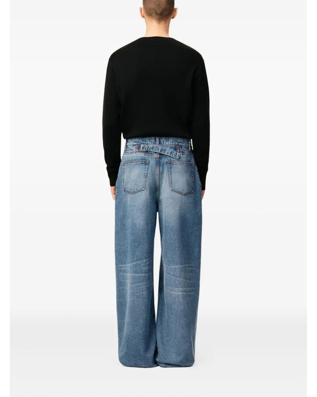 AMI Blue Wide-Fit Cotton Jeans for men