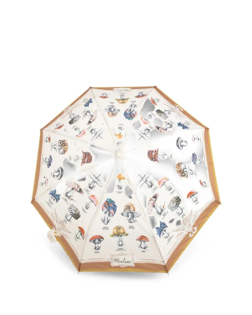 Moschino Natural Mushroom-Print Folding Umbrella