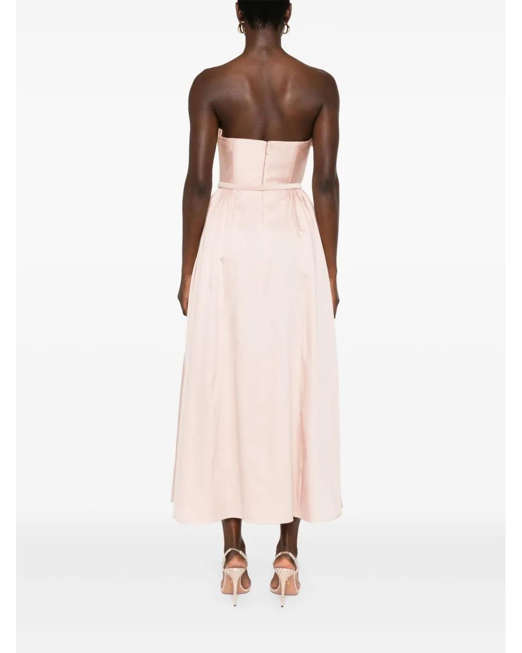 Roland Mouret Pink Ruffle Midi Dress