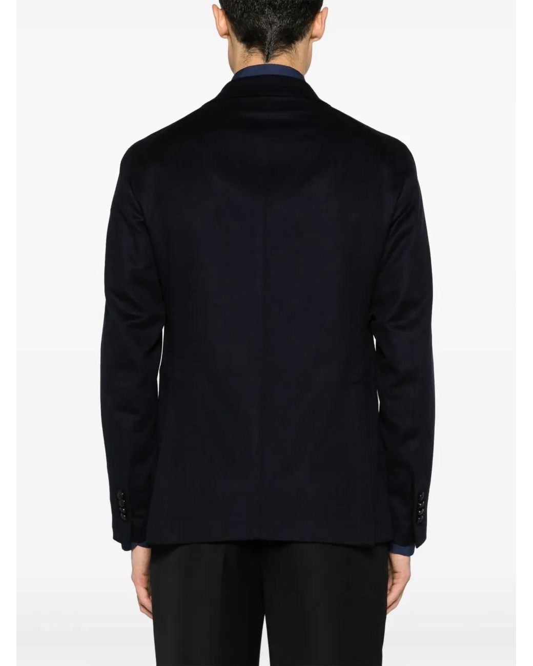 Tagliatore Blue Single-Breasted Wool Blend Blazer for men