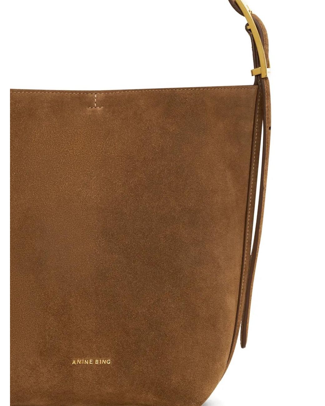 Anine Bing White Elly Medium Bucket Bag