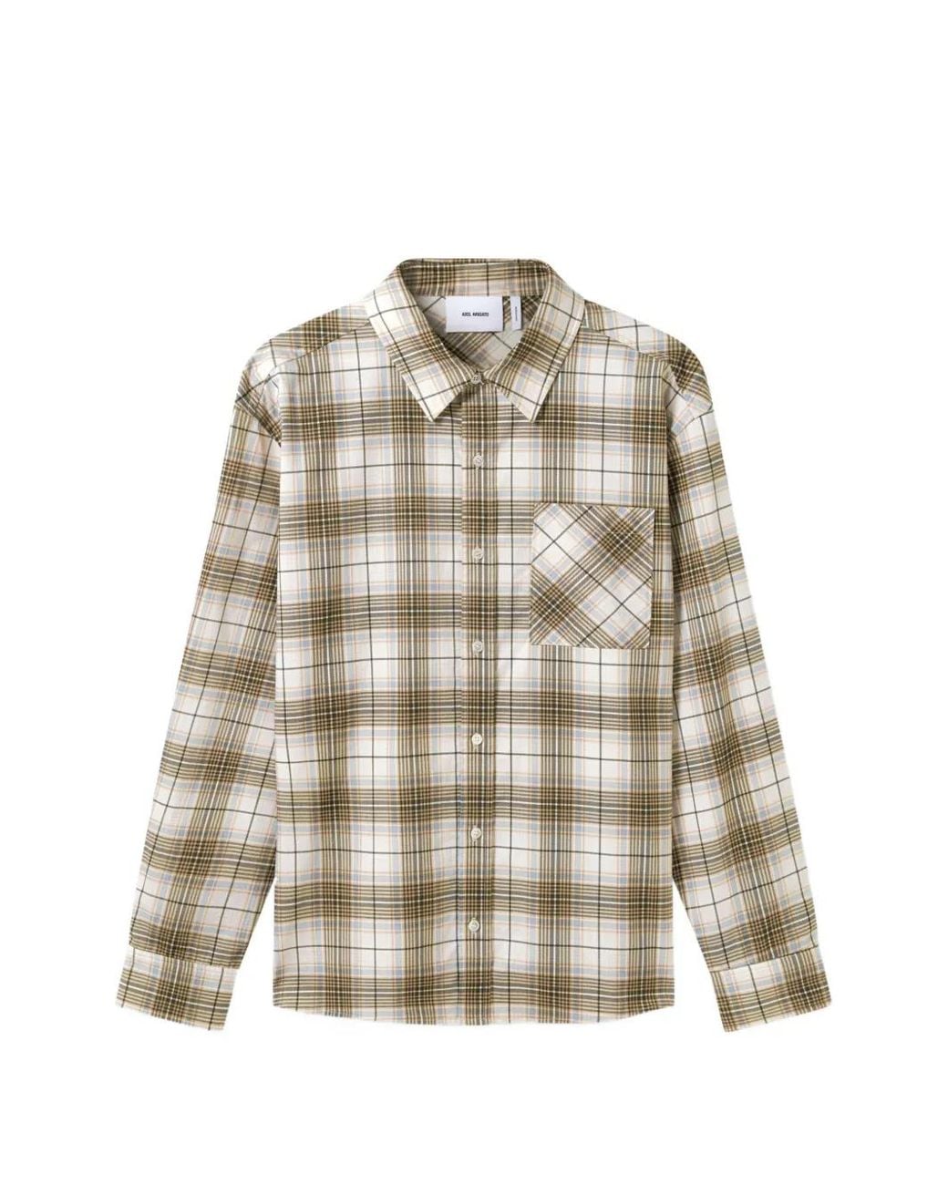 Axel Arigato White Check-Pattern Cotton Shirt for men