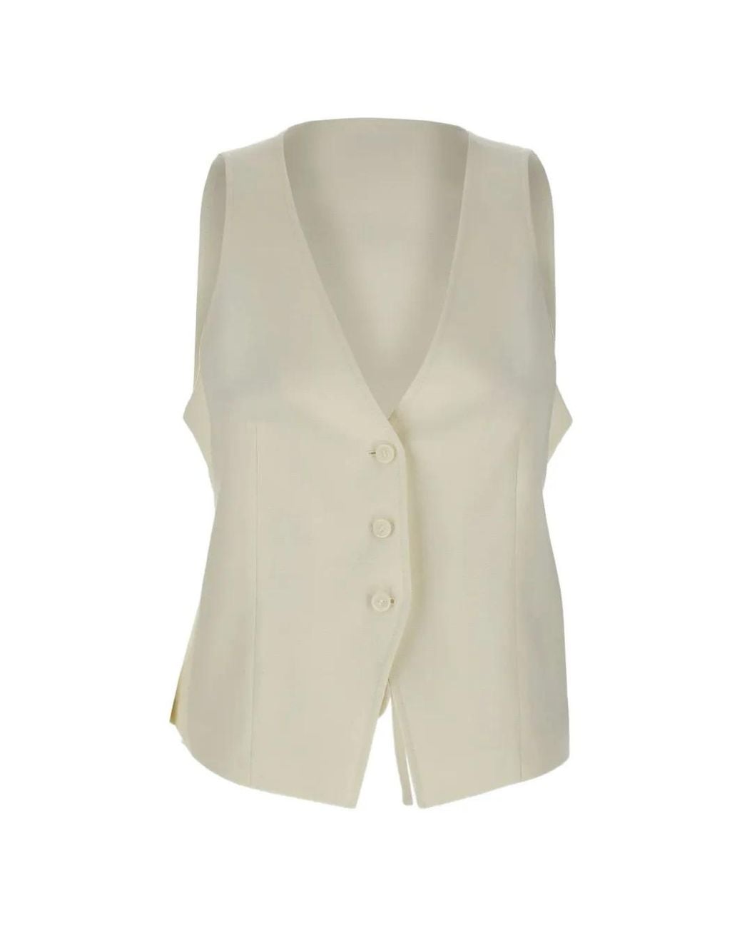 Boss White Modern-Fit Waistcoat With Open Back