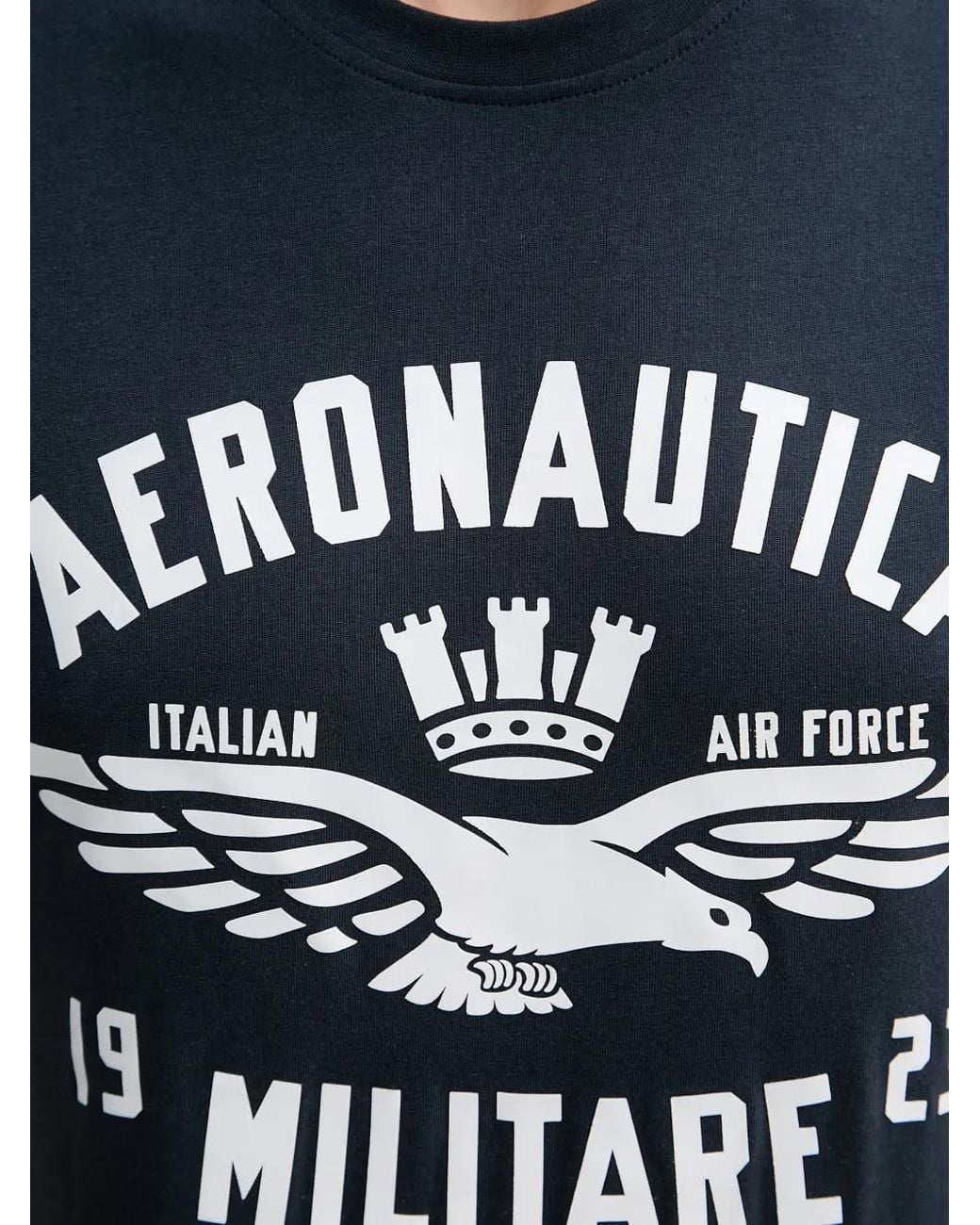 Aeronautica Militare Blue T-Shirt À Logo Imprimé for men