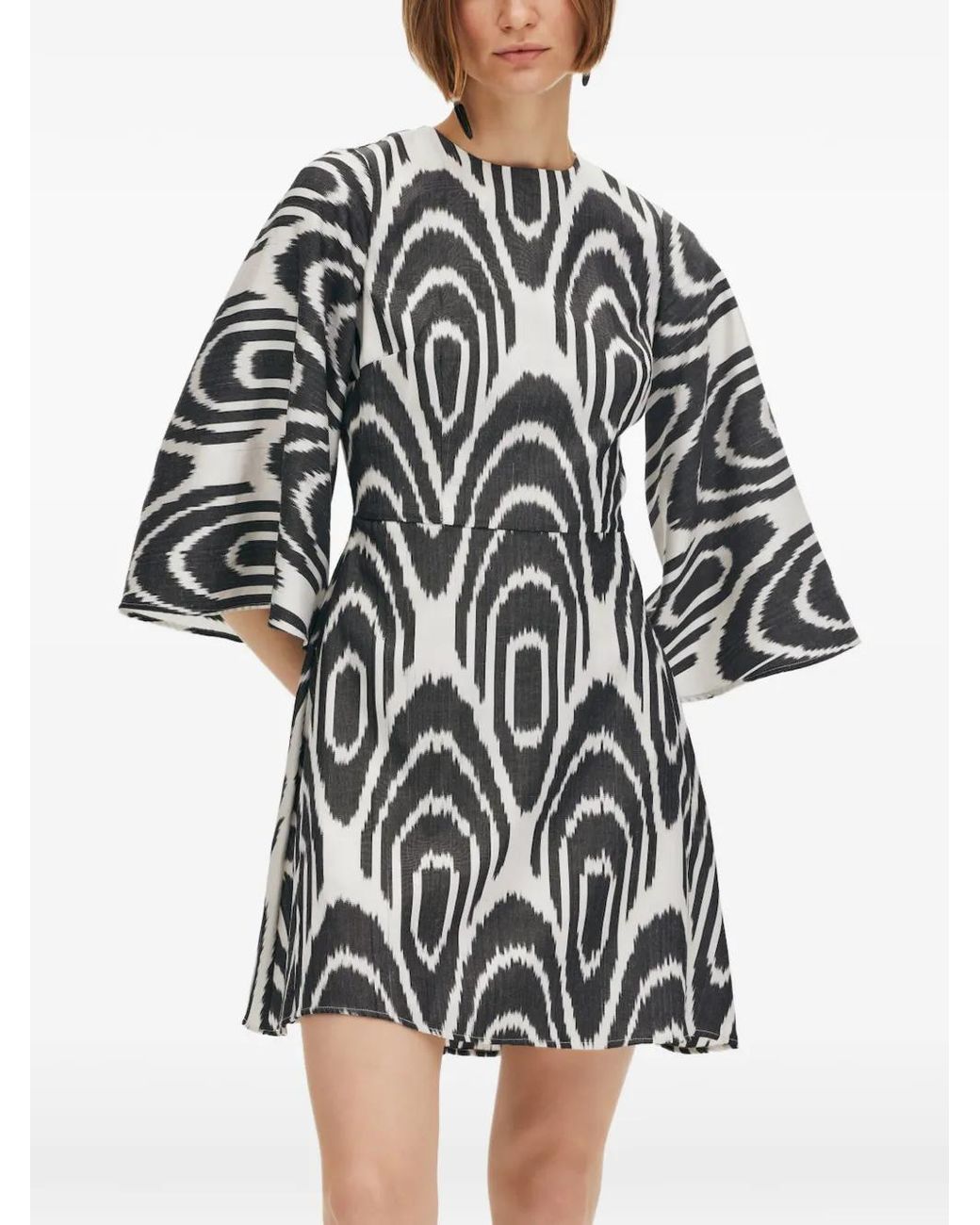 Punicana Black Wings Patterned Mini Dress