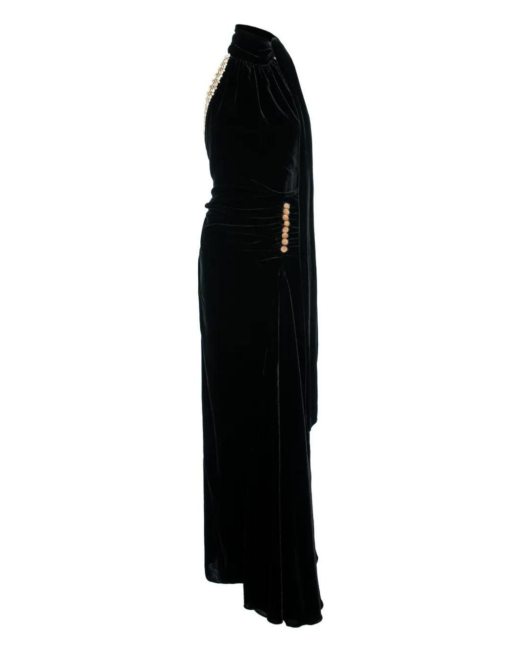V:PM ATELIER Black Bex Embellished Maxi Dress