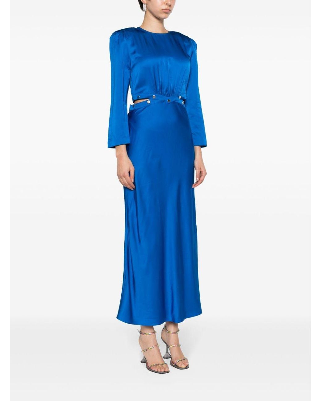 sandro satin effect maxi dress Sandro Satin-effect maxi dress with bow in Green at Nordstrom, size 40
