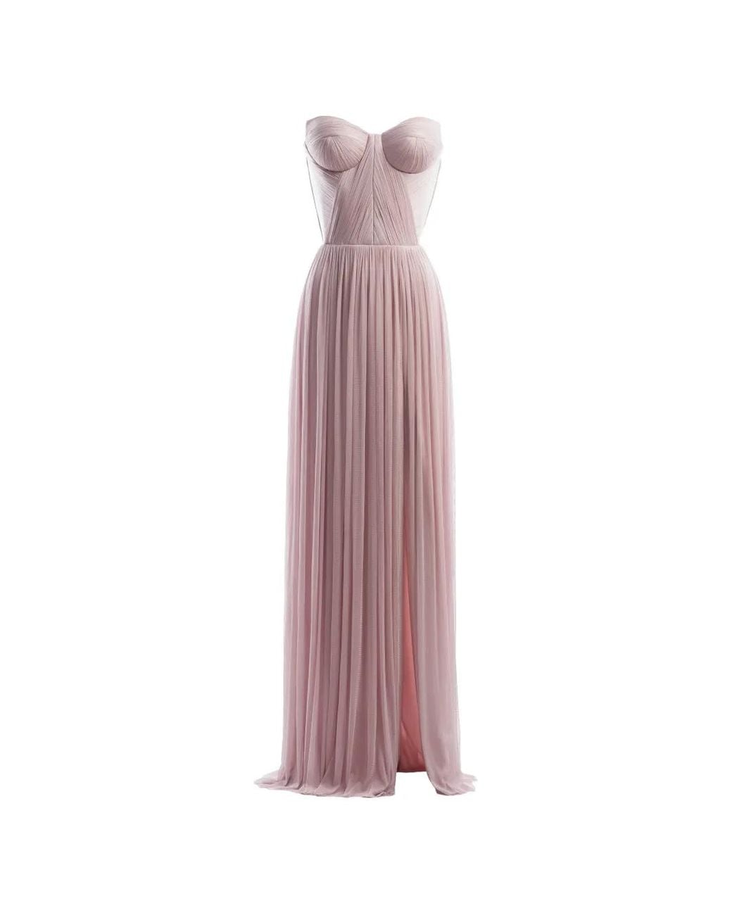 IMROSKA Purple Sweet 18 Strapless Draped Maxi Gown Dress