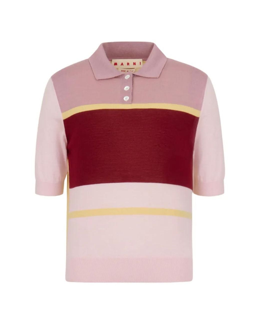 Marni Red Colour-Block Striped Shirt