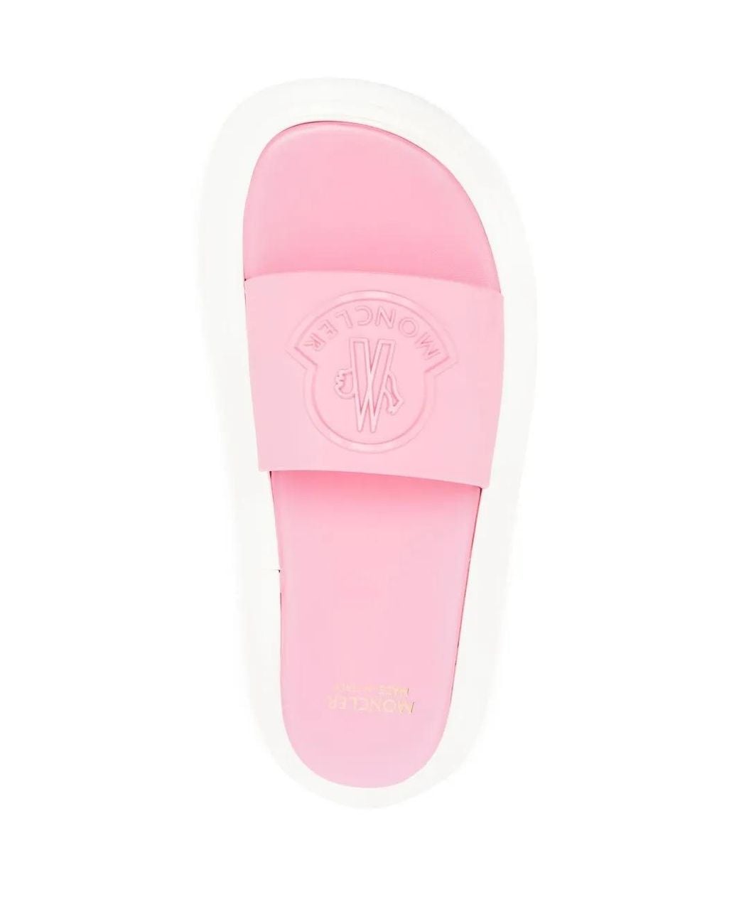 Moncler White Jeanne Logo-Embossed Slides