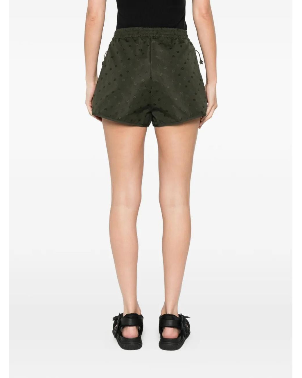 CECILIE BAHNSEN Green Floral-Print Shorts