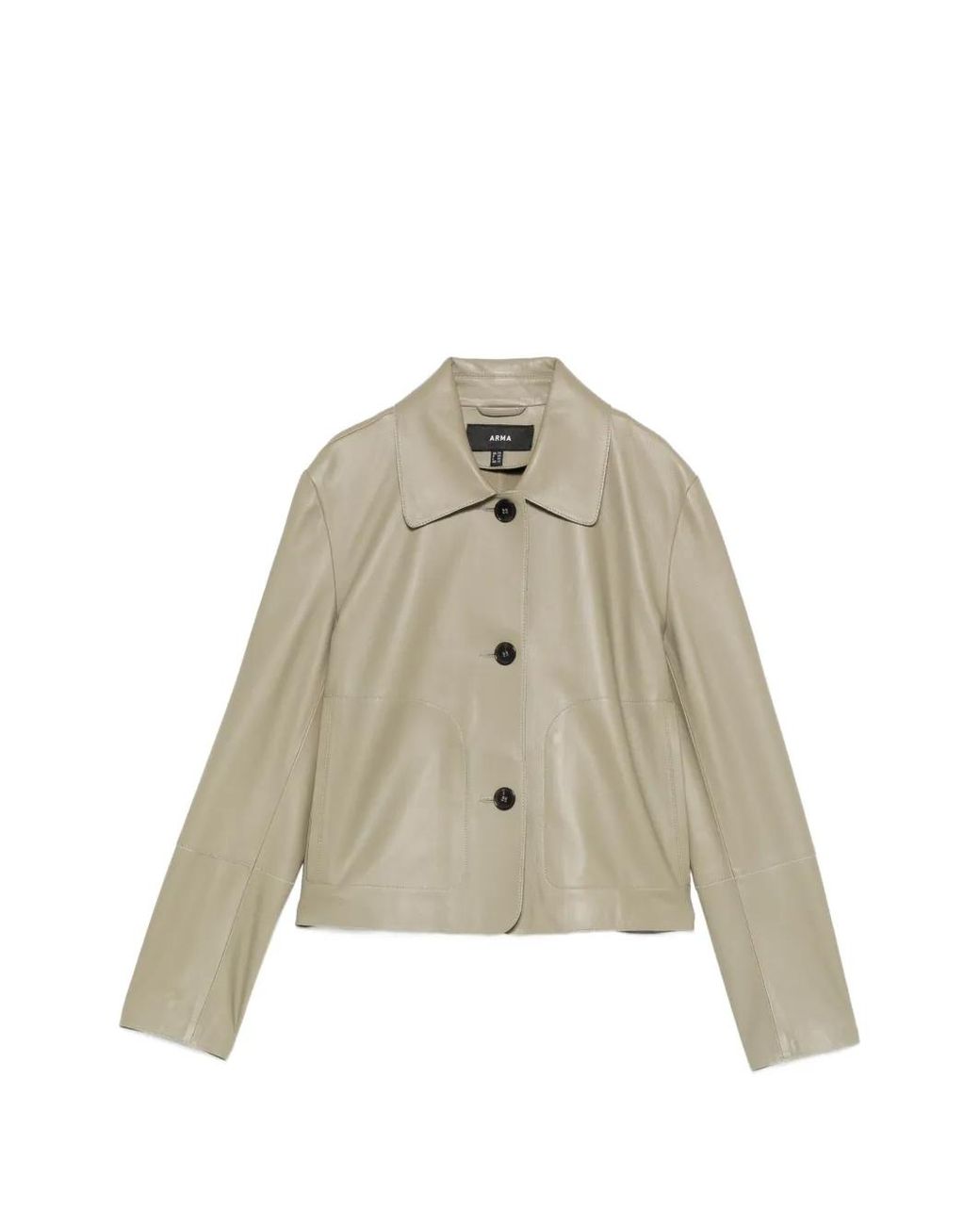 Arma Natural Boxy-Fit Leather Jacket