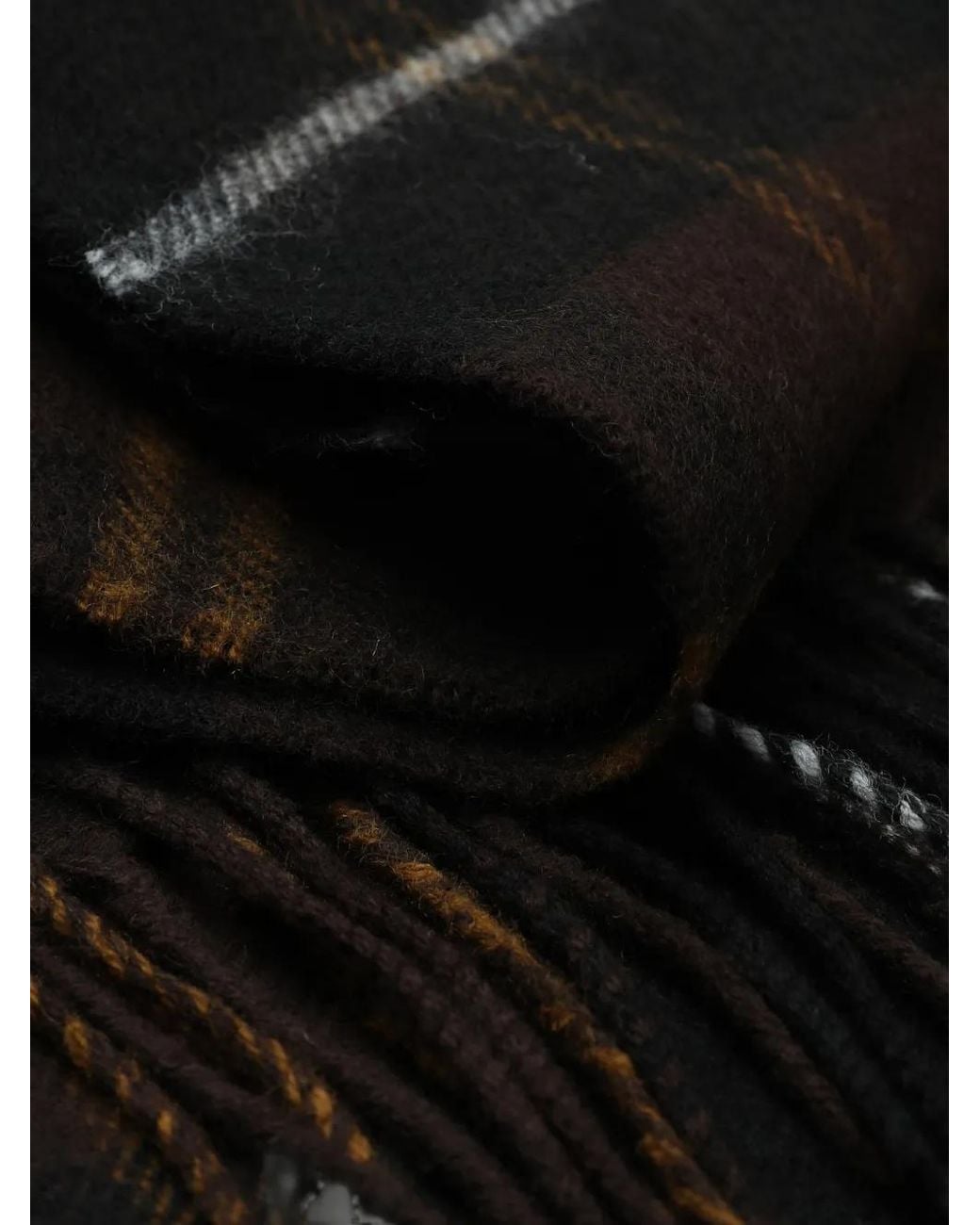 Fred Perry White Tartan-Check Fringed Scarf for men