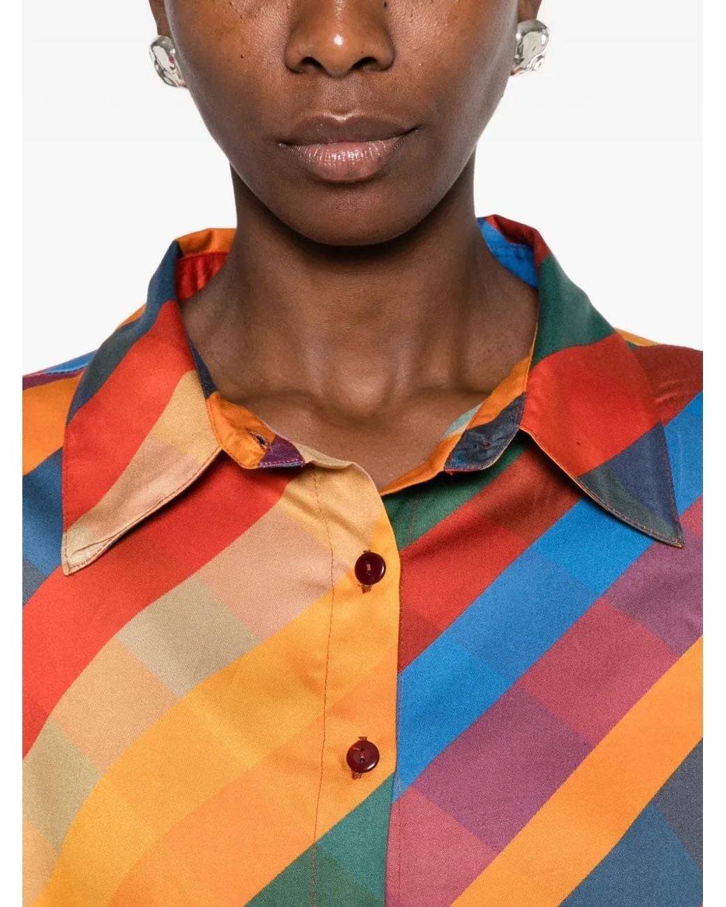 CONNOR & BLAKE Orange Quinn Diagonal-Stripe Shirt