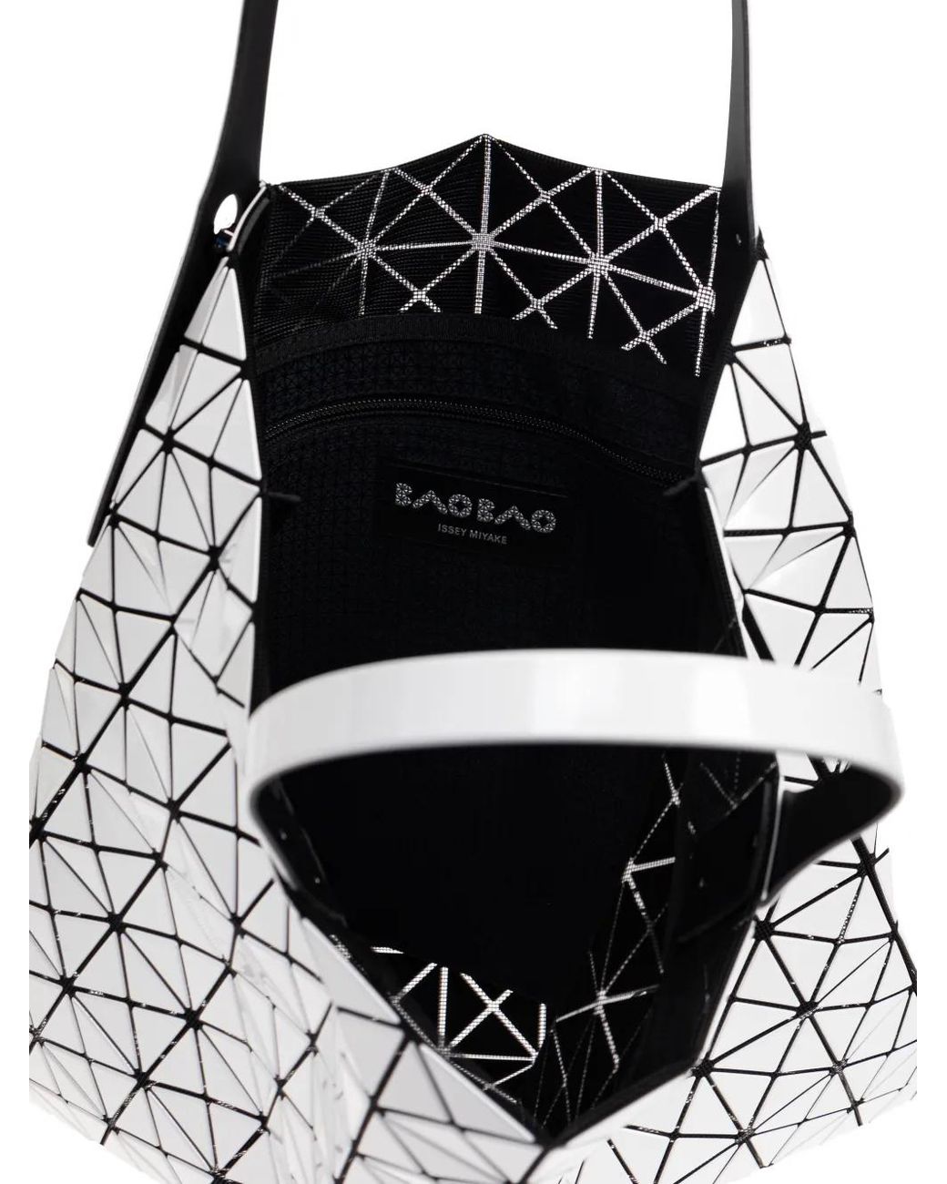 Issey Miyake White Geometric-Print Tote Bag