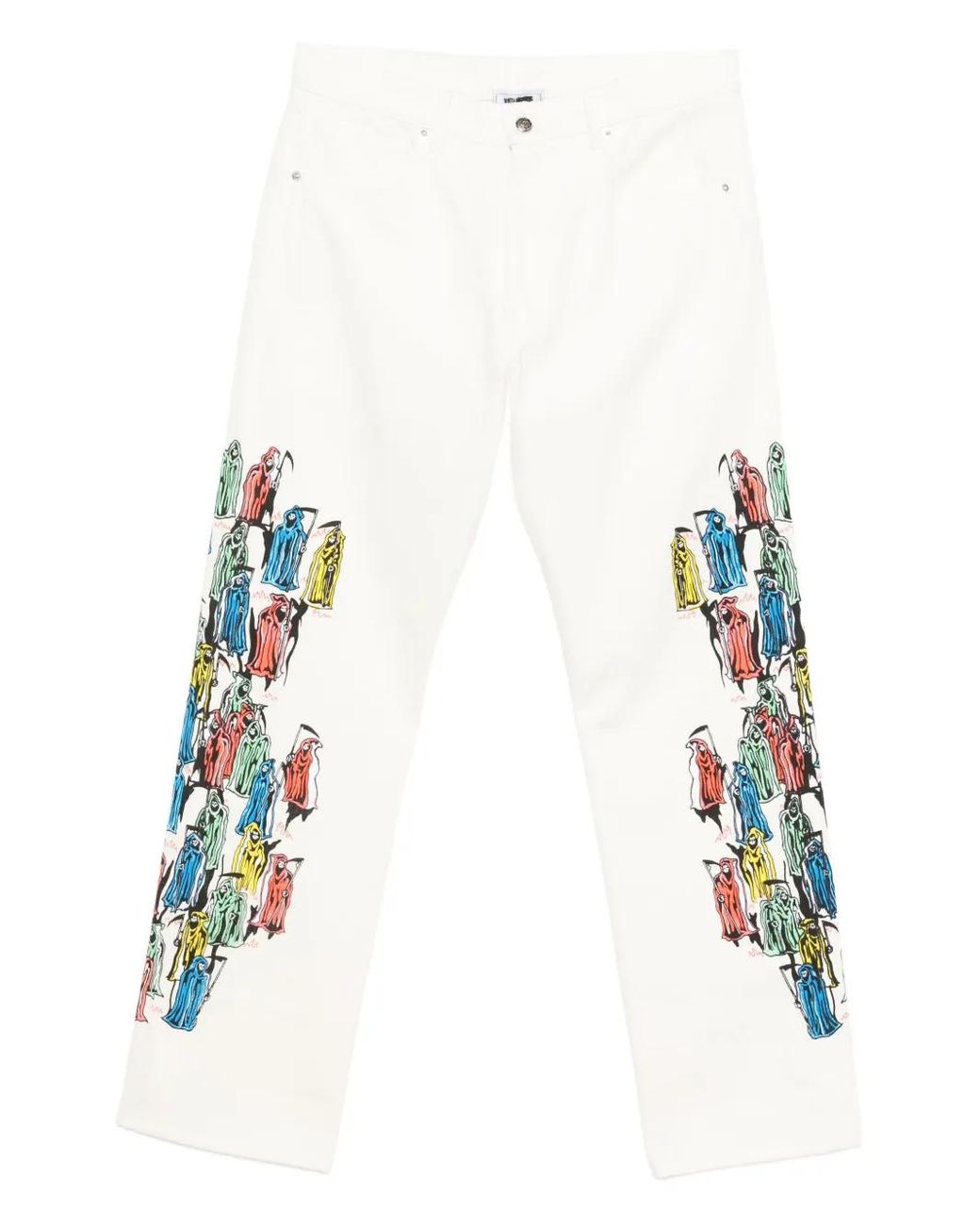 Warren Lotas White Graphic-Print Jeans for men