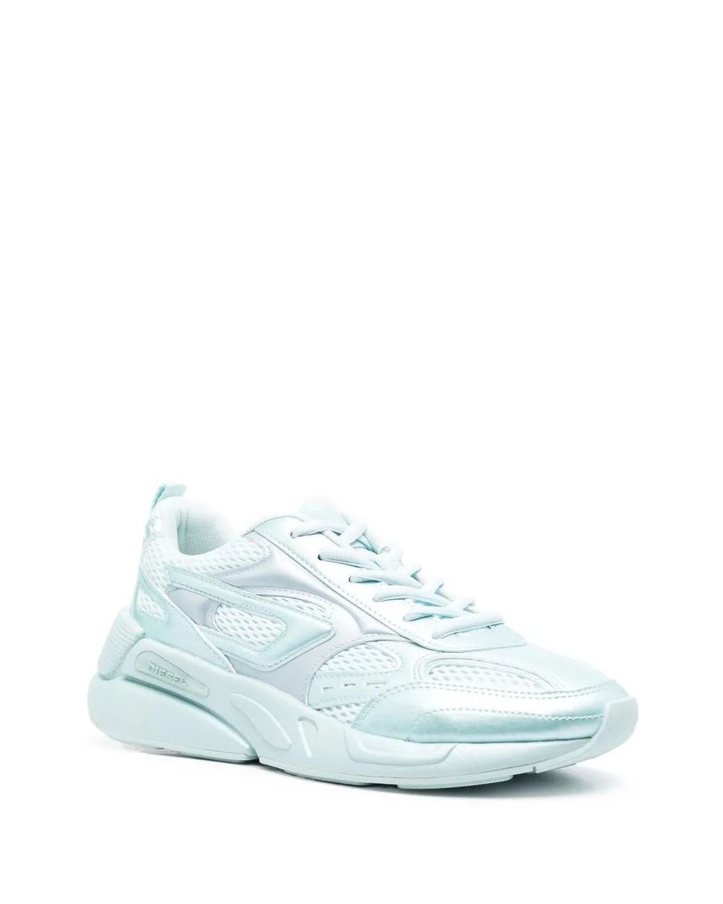 DIESEL Blue Logo-Patch Low-Top Sneakers