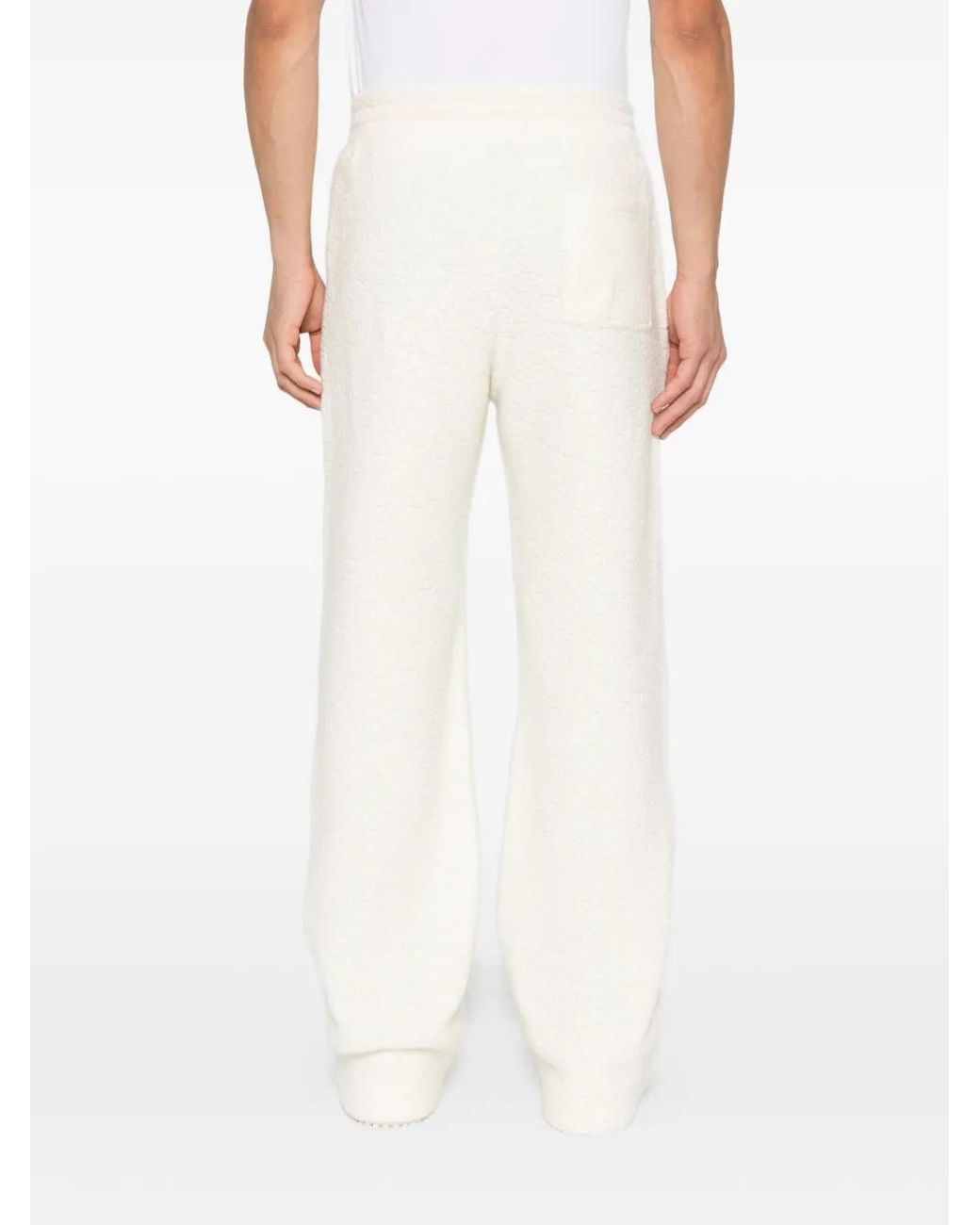 Casablanca White Textured Logo-Patch Track Pants for men