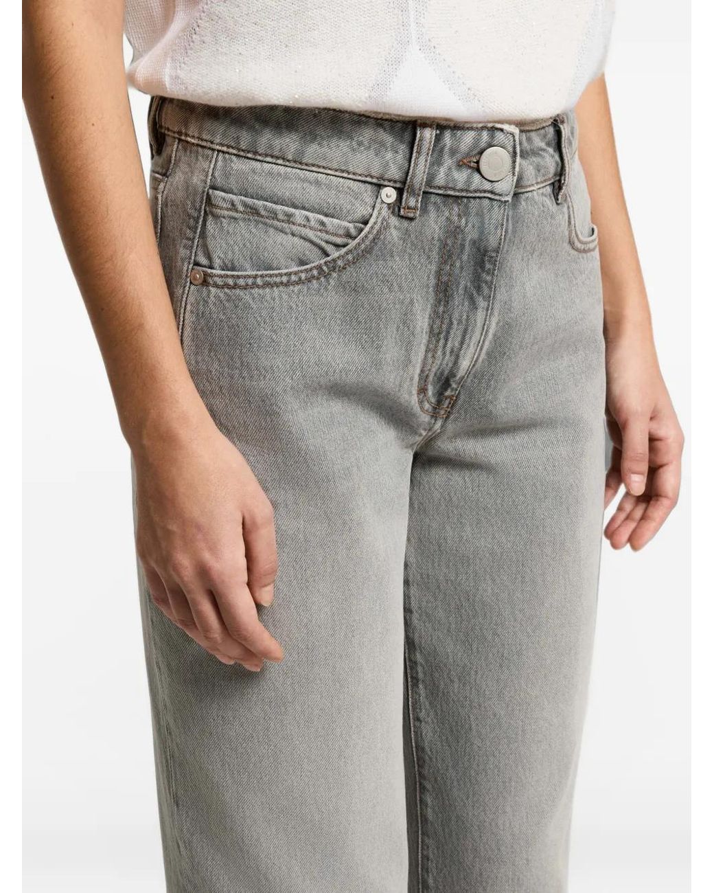 Peserico Gray Straight-Leg Jeans