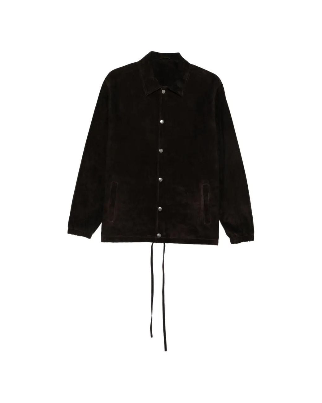 Giorgio Brato Black Veste En Daim À Manches Longues for men