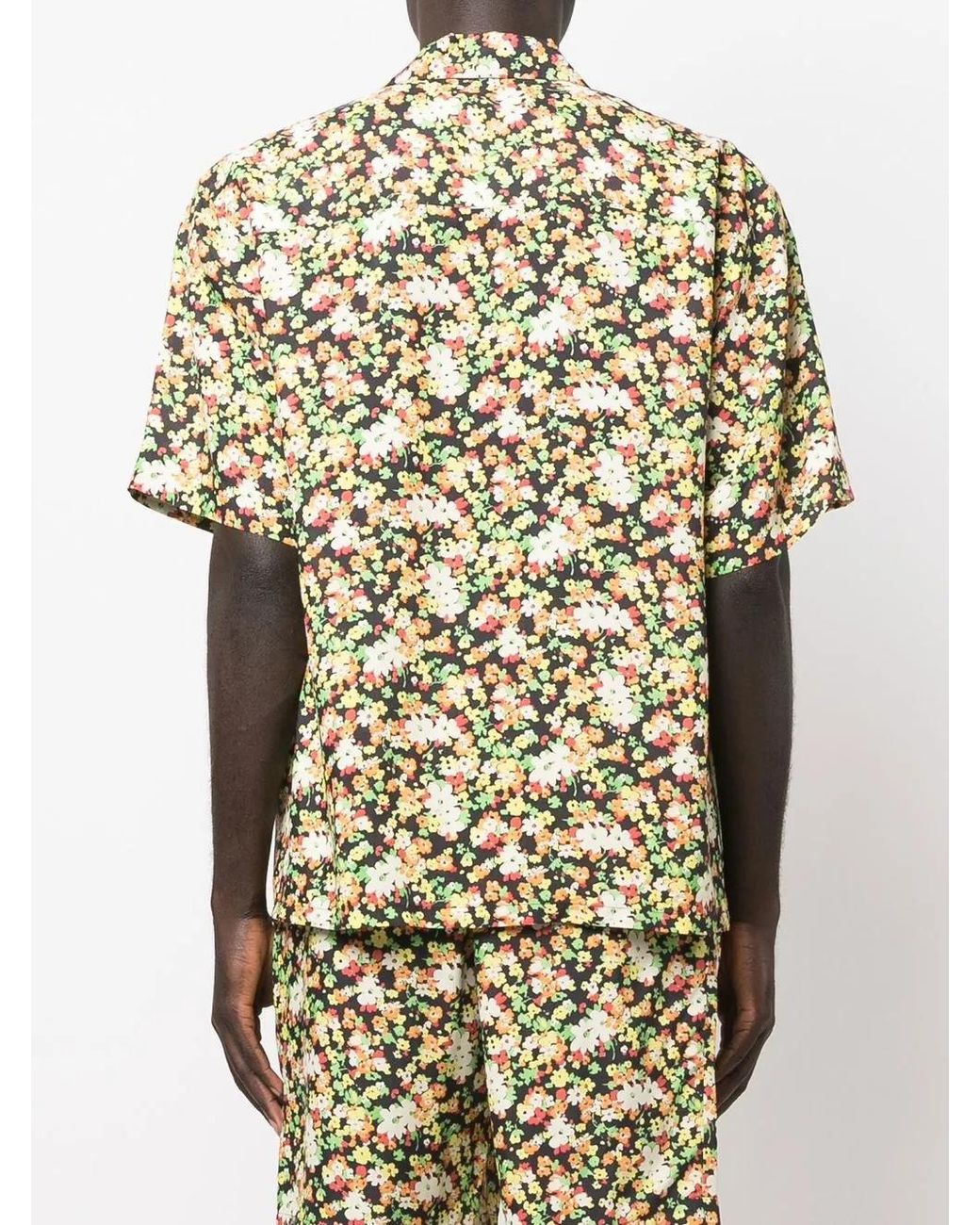 Marni Metallic Floral Short-Sleeve Shirt for men