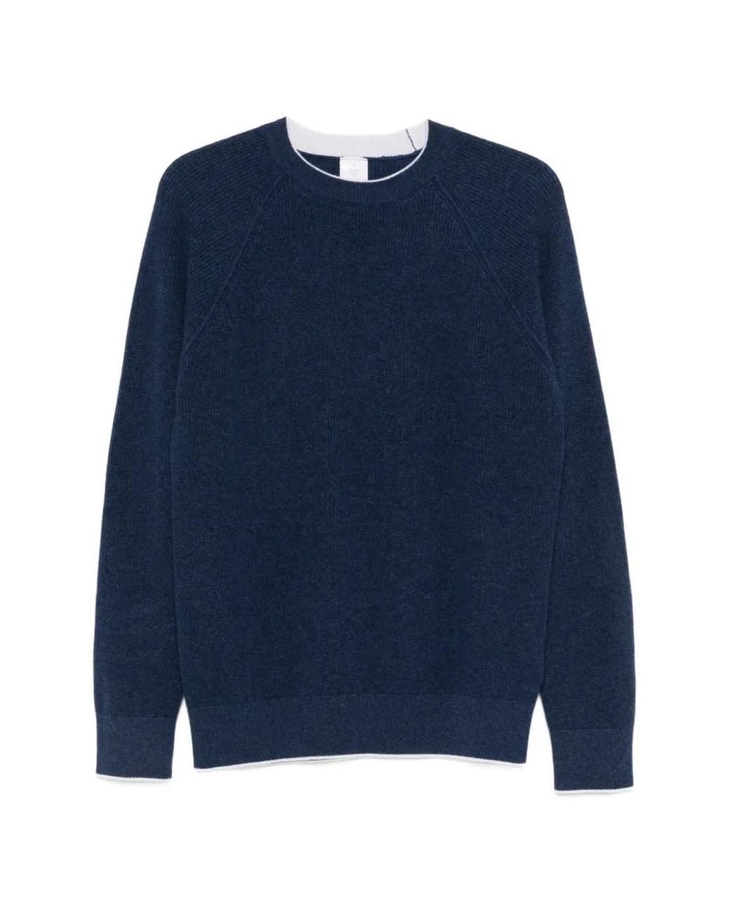Eleventy Blue Round-Neck Sweater for men