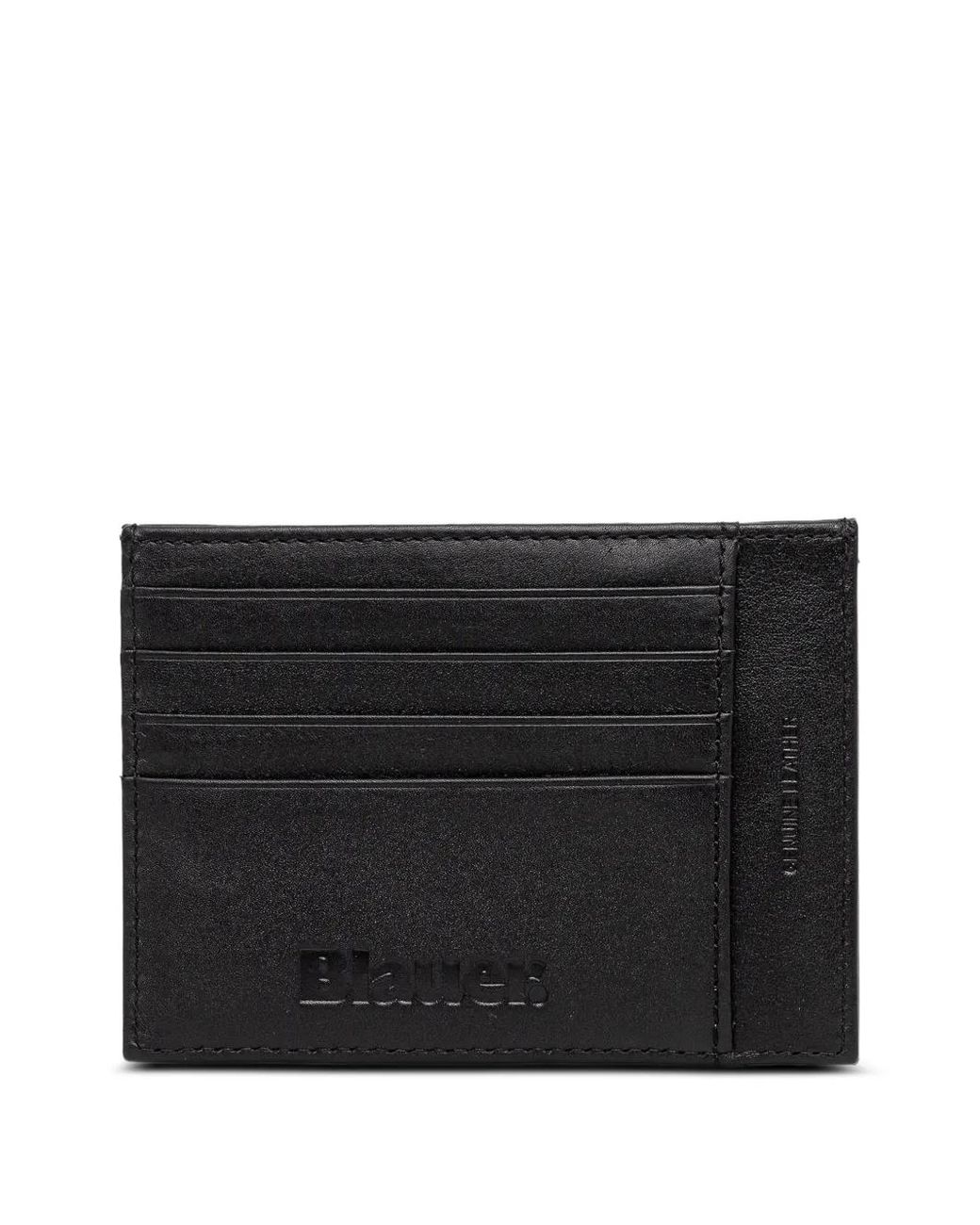 Blauer Black Logo-Patch Leather Cardholder for men
