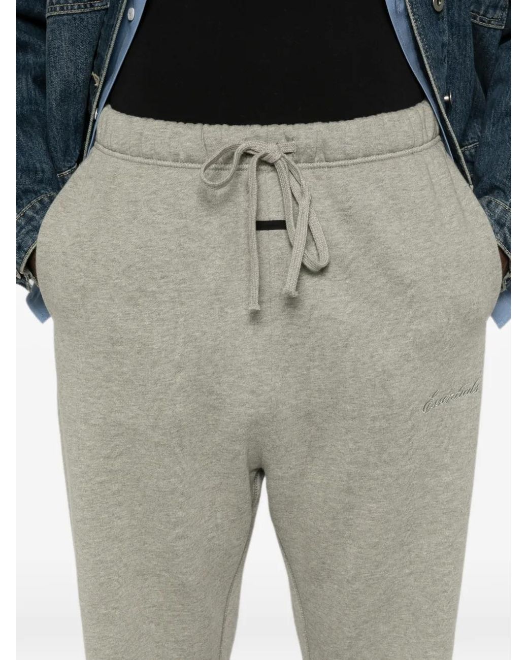 Fear Of God Gray Essentials Drawstring-Waist Flared Cotton Track Pants