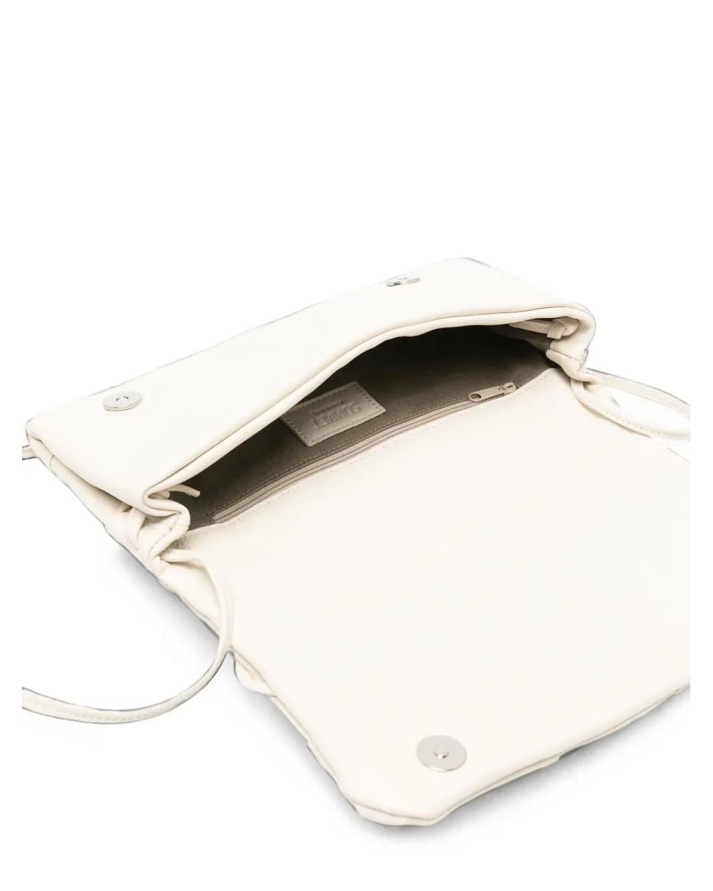 SOMMET White Soffietta Plump Leather Shoulder Bag