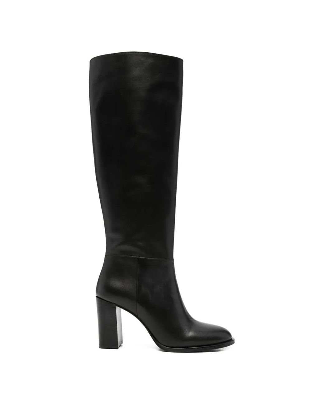 ADRIANNA FERETTI Black Side-Zip Block-Heel Boots