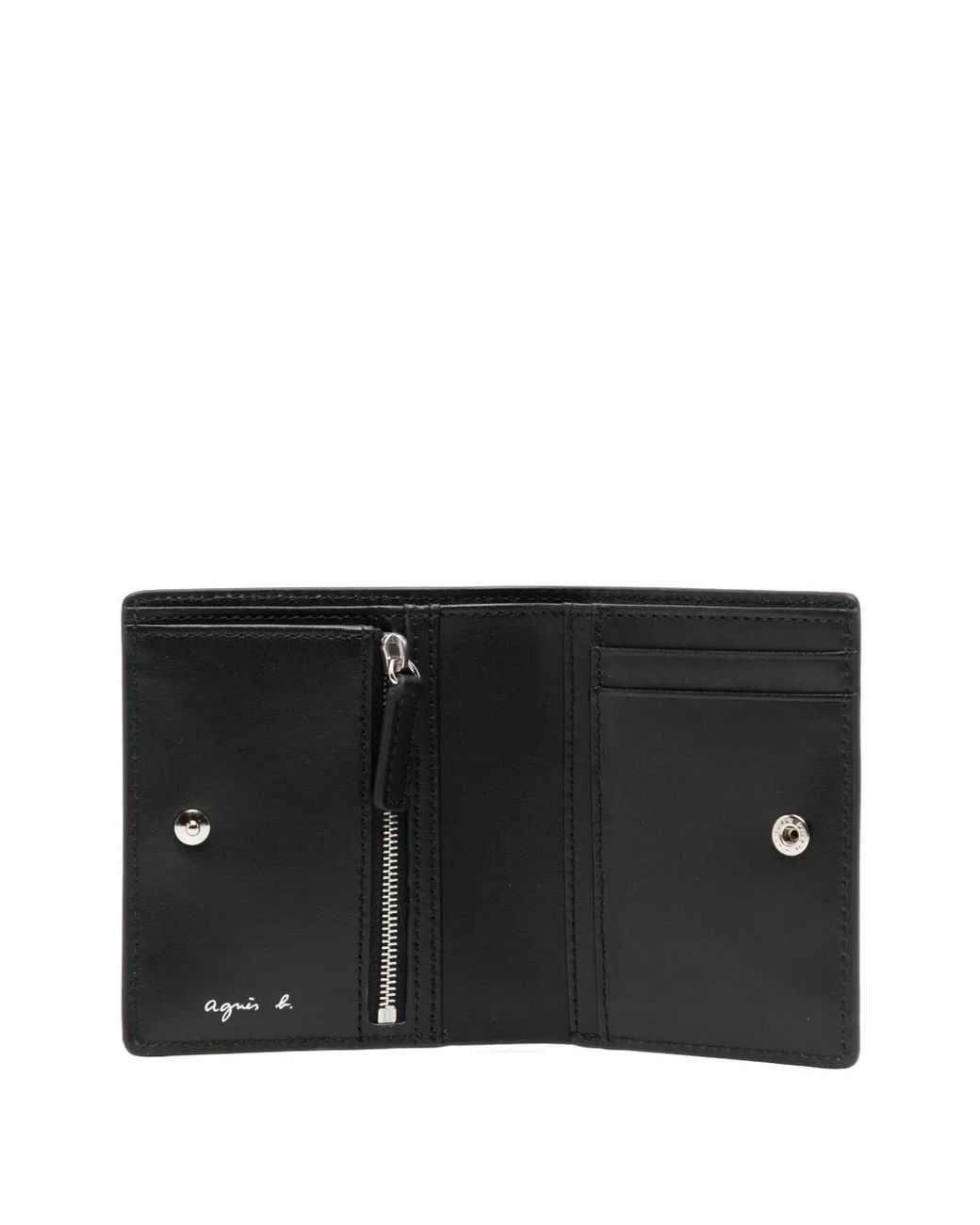 Agnes B. Black Leather Wallet for men