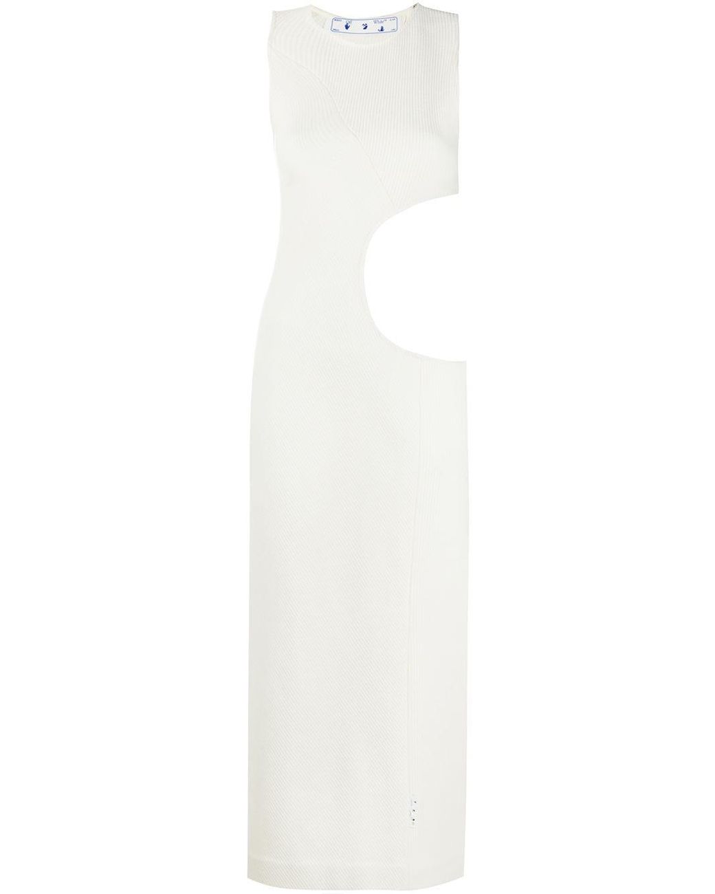 Off-White c/o Virgil Abloh Baumwolle Kleid mit Loch-Detail in Weiß - Lyst