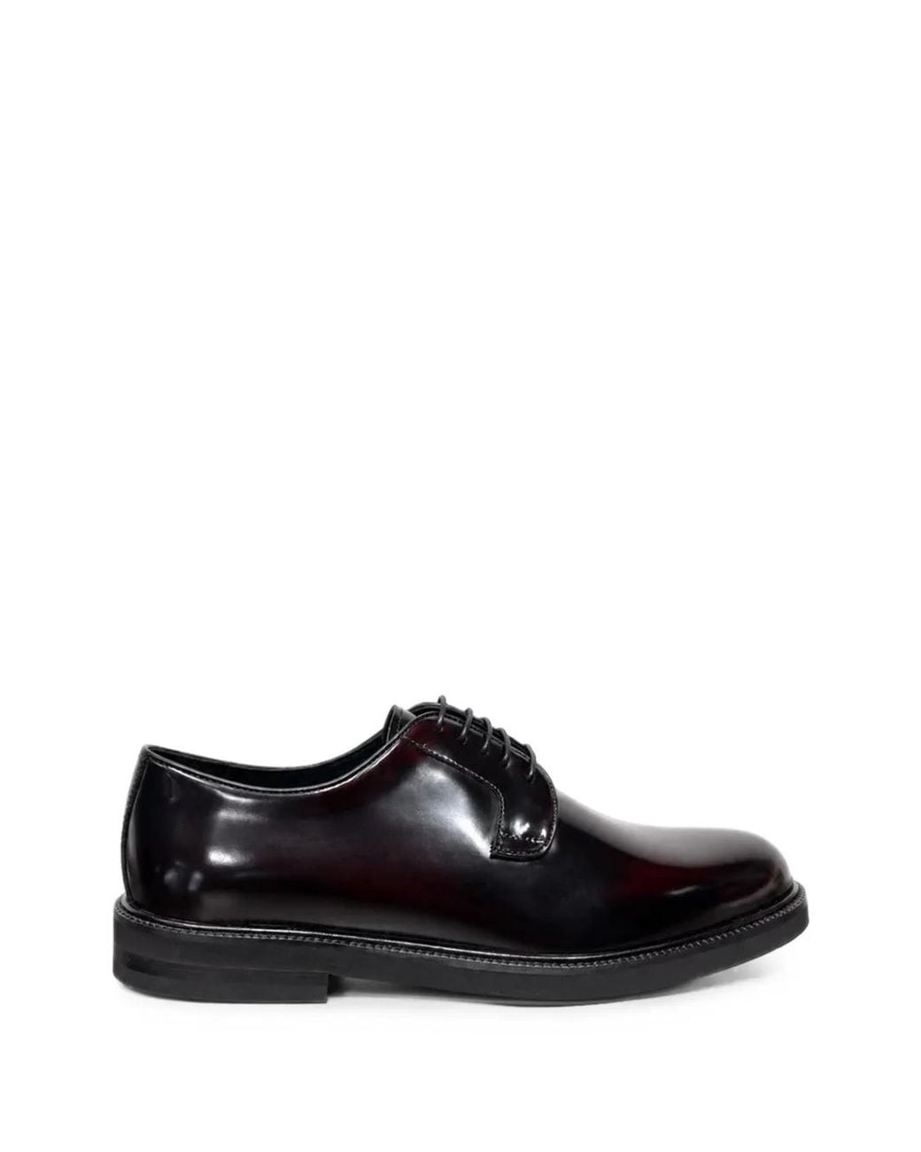 Poche Paris Black Polished-Finish Derby Shoes for men