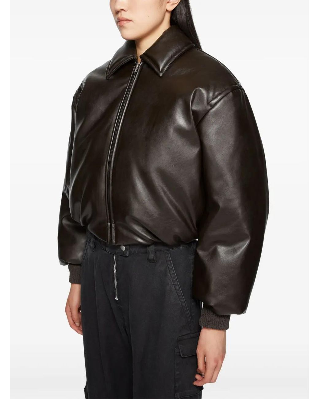 Acne Black Coated Bomber Jacket