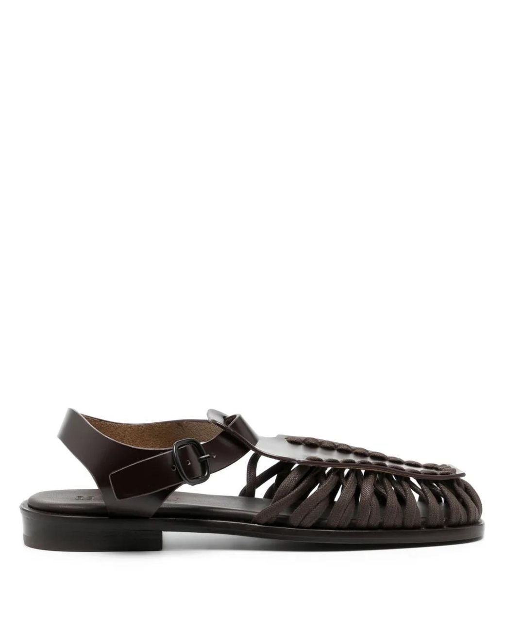 Hereu White Alaro Caged Leather Sandals