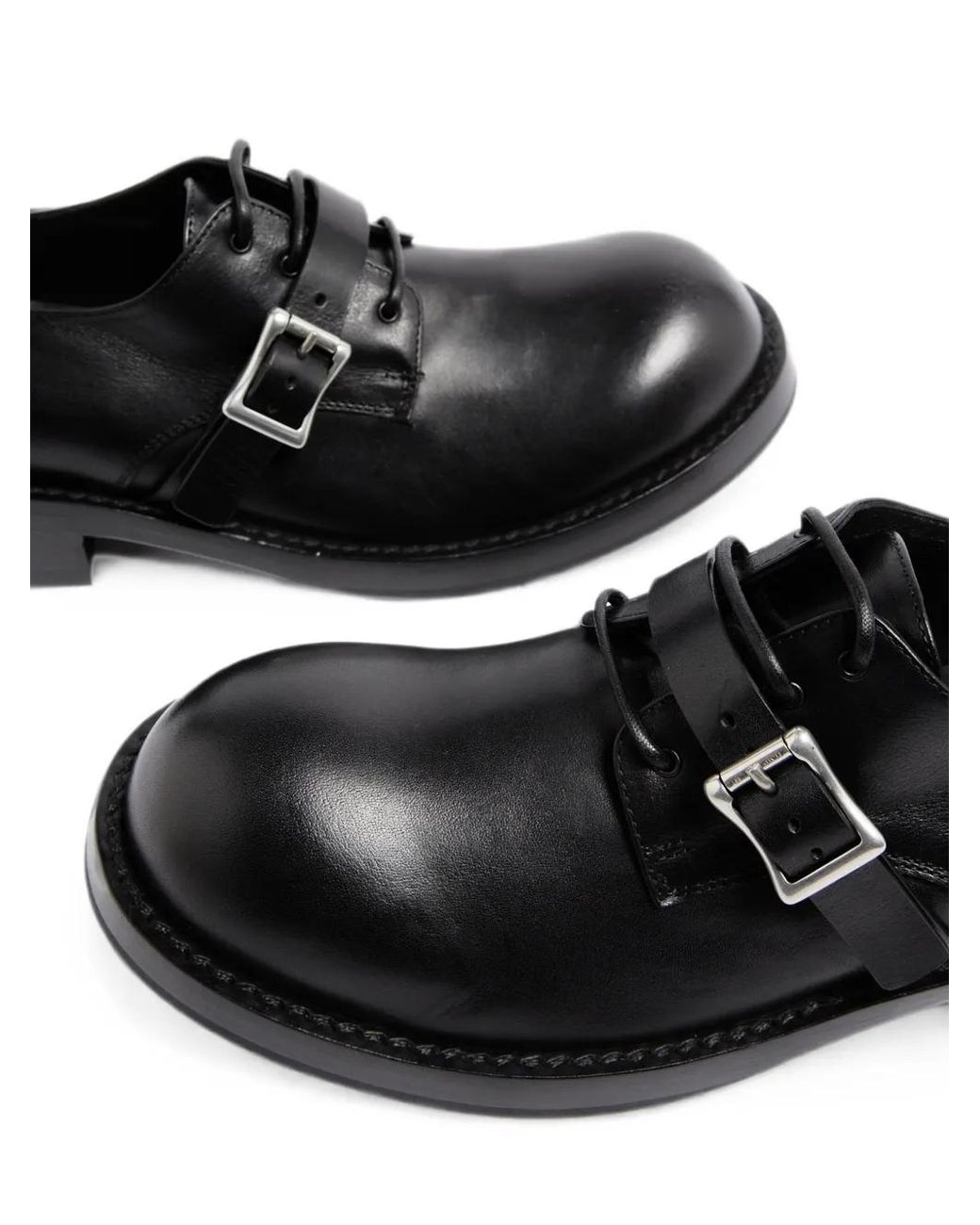 Ann Demeulemeester Black Leather Oxford Shoes for men