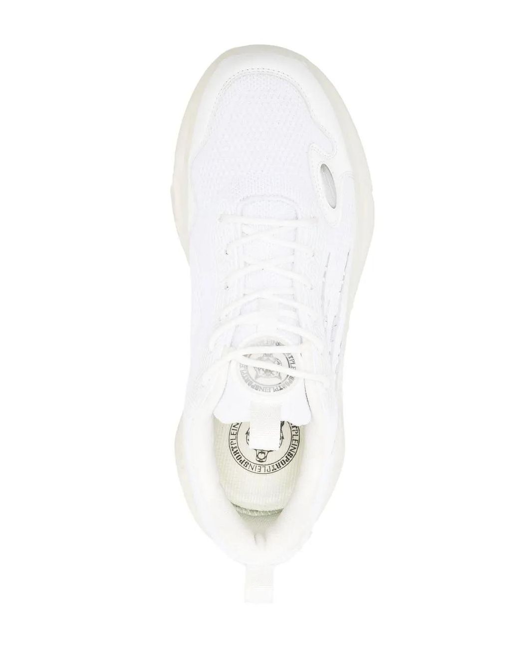 Philipp Plein White Runner Panelled Lace-Up Sneakers