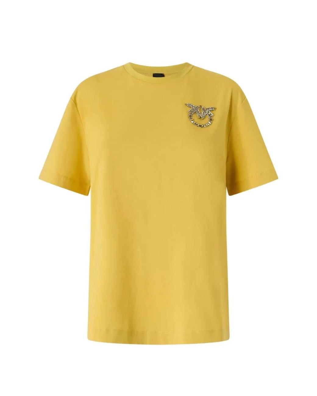Pinko Yellow Love Birds Jewel T-Shirt