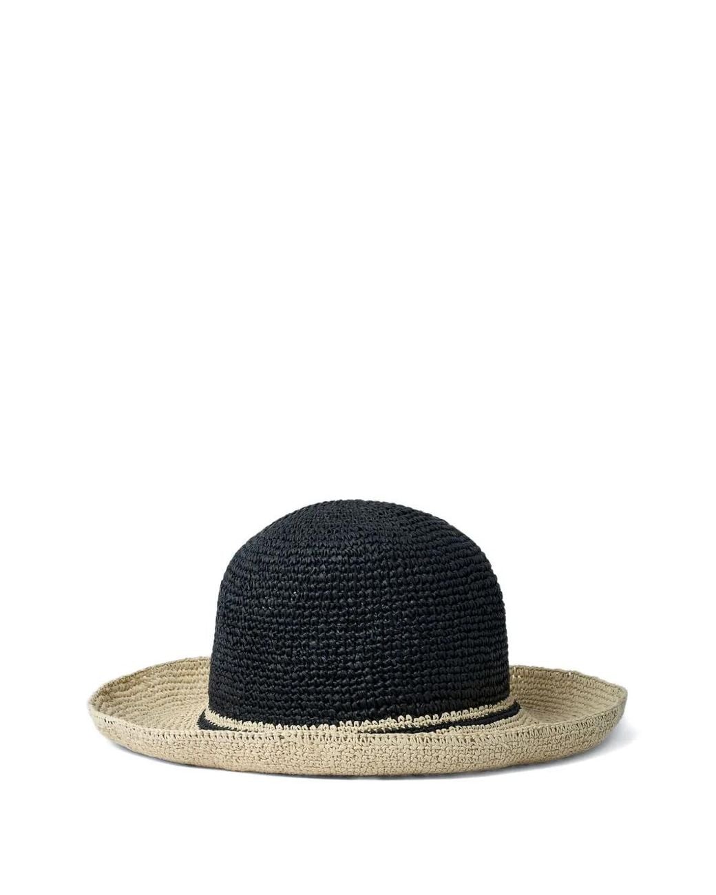 Totême Black Chapeau En Paille Tressée Tressée